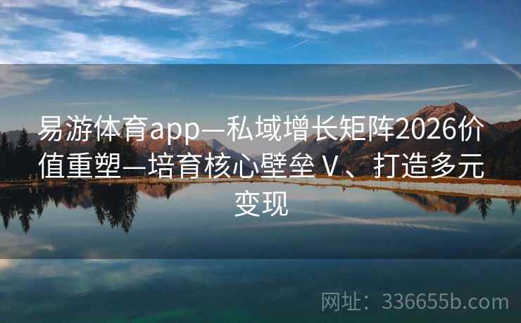易游体育app—私域增长矩阵2026价值重塑—培育核心壁垒Ⅴ、打造多元变现