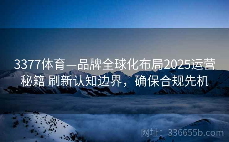 3377体育—品牌全球化布局2025运营秘籍 刷新认知边界，确保合规先机
